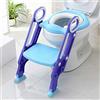 MAYMA Sedile WC per bambini, WC vasetto per bambini, telo per scale pieghevole, riduttori per WC per bambini con passeggiata, scala per WC per bambini regolabile in altezza (blu-viola)