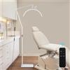 DESGNT Lampada di estensione per ciglia,Lampada a mezza luna,36 W Lampada per ciglia in lampada da piede con testa regolabile a 360 gradi, 3000 K-6000 K, lampada esthetica professionale per