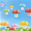 Lotus Mann 10 lanterne di carta a forma di fungo per foresta, giungla, paese delle meraviglie, decorazione per feste di compleanno, decorazione da appendere in 3D, decorazione per sfondo per fata, baby shower,