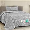 Dorian Home - Set Copripiumino Matrimoniale 250x210 con Sacco in 100% Puro Cotone + 2 Federe Cuscino Letto 50x80 con Patella di 18 cm (Canva Grigio, Una Piazza e Mezza - 200x210 cm)