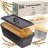 Chefarone Stampo per Pane in Ghisa con coperchio - Forma da Forno in Ghisa per Pane con Coperchio - Stampo per Pane e Torte - Forma Rettangolare per Cuocere Pane e Arrostire - 28x12cm