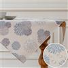 Vorysum Moderno Tovaglia Moderno Impermeabile Floreale Runner Tavola Blu Grigio Dalie Stagionale Autunno Cucina Decorazione per Interni, Vacanze, Feste, Matrimoni 100 x 100 cm Quadrata