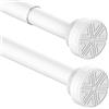 Aiitomg Bastone Tenda Doccia Bastone Per Tenda a Pressione Senza Foratura Estensibile Asta Tenda a Pressione per Doccia, Diametro 25mm, 85-160cm, Bianco(1 Pezzo)