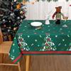 JOLLYTOP Tovaglia natalizia impermeabile, con albero di Natale, lavabile, per feste, cene, cucina, biancheria da tavola per Natale, 137 x 137 cm, verde