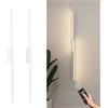 Aipsun Lampada da Parete Ricaricabile Wireless LED con Telecomando, 10000mAh USB-C Lampada da Parete Ricaricabile Bianco 100CM, 6W Per Camera da Letto Soggiorno, 3 Temperature di Colore (2 Pezzi)