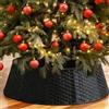 PUDO Copri Albero di Natale Christmas Tree Skirt Collare Plastica 71cm Diametro Fondo - Simple Nero