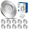 HiBay 10x Faretti Led da Incasso per Cartongesso 7W Faretti Led Soffitto Incasso 850LM,3000K Bianco Caldo,220V Bianco IP44,Foro Ø60mm-65mm per Cucina,Esterno