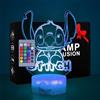 Hoofun Lampada Stitch Luce Notturna Bambini: 16 Colori LED con Telecomando Effetto Ottico 3D Illusione Decorazione Cameretta da Letto Idea Regalo Originale Compleanno Natale Bambine Ragazzi Fan Stitch Gadget