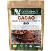 Amoseeds Cacao Senza Zuccheri in polvere BIO 1KG | Fave sgrassati di Cacao Bio, 100% puro | Gusto Intenso di Cioccolato | Qualità superiore