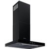 GLOBALO Cappa cucina da incasso, cappa da incasso cm 60, illuminazione LED, 3 velocità, acciaio verniciato, vetro temperato, LONATIO 60.1 Black