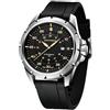 SAPPHERO Orologio da uomo, cinturino in silicone, impermeabile, 5 ATM, orologio da polso da uomo, movimento al quarzo giapponese, design sportivo, casual, per uomini Nero, Argento, Giallo