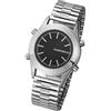 VISIONU Orologio parlante inglese con sveglia, quadrante nero, Fascia di espansione Viy-blkeu-025a, Bracciale