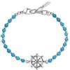 GAVU Bracciale Uomo Turchese Sintetico e Acciaio Inossidabile, Bracciale Surfista Uomo con Charm Timone