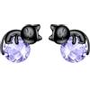 Vadmans Orecchini Gatto Nero Argento Sterling Orecchini Stallone Pietra Portafortuna Gioielli Regalo per le Donne (6- Giugno)
