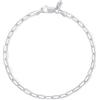 Amberta Bracciale Donna Paperclip in Argento Sterling 925 | Bracciale Argento 925 Uomo Donna 18 19 cm: Maglia Quadrata 3 mm 19 cm