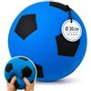 alldoro 63105 Palla in schiuma, con disegno di calcio, per bambini dai 18 mesi, per interni ed esterni, blu, 20 cm, 153 g
