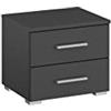 Rauch Möbel Base comodino comodino, grigio metallizzato, nero, 2 cassetti, 40 x 36 x 40 cm (L x A x P)