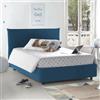 Talamo Italia - Letto piazza e mezza Ornella, Letto contenitore con rivestimento in tessuto, 100% Made in Italy, Apertura frontale, adatto per materasso Cm 120x190, Blu