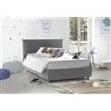 Talamo Italia - Letto piazza e mezza Ornella, Letto contenitore con rivestimento in tessuto, 100% Made in Italy, Apertura frontale, adatto per materasso Cm 120x190, Grigio