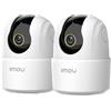 Imou Kit Telecamera Wi-Fi Interno 4MP, 2.5K Videocamera di Sorveglianza, Tracciamento del Movimento con Sirena, con Rilevamento Umano, Audio Bidirezionale, Funziona con Alexa, 2.4ghz, Pack2