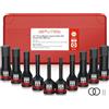 GETLITOOL Set 10PZ 1/2 Inch Bussola a Brugola Metrica 5-19 mm in Acciaio S2, Corredo di Bussole a Impatto Lungo 78mm, 10x Bussole Esagonali Professionale per Chiave Pneumatica Dinamometrica