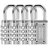 Belle Vous 4 Lucchetto Combinazione Argento a 4 Cifre - Lucchetto Antiscasso 4,1 x 8 x 1,4 cm - Lucchetto Sicurezza Resistente all'Acqua per Lucchetto Moto, Lucchetto Serranda e Lucchetto Armadietto