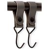 Brute Strength - Gancio multifunzione con passante in pelle - grigio - 2 X - Gancio appendiabiti in pelle