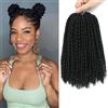 FLWAI Micro Twist Crochet Hair 10 Inch 3 Packs Natural Black Pre-Twisted Mini Passion Twist Hair Senegalese Twist Crochet Hair Extension Crochet Hair Extension Crochet Braids For Women(1B#)