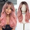Esmee Ondulato Lunga Ombre Parrucca Rosa per le Donne con Frangetta Capelli Sintetici Naturali Parrucche per Uso Quotidiano Partito