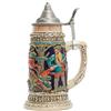 HAUCOZE Amoy-Art Boccale di Birra Tedeschi Germania Caccia Vichingo Beer Stein Mug con Coperchio per Compleanno Regalo Uomini Padre Marito 0.6 Liter