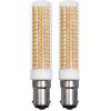 ZHENMING Lampadina LED B15D, 230 V, luce bianca calda, 7,5 W, ricambio 120 W, 100 W, 70 W, alogena, 1150 lm, 3000 K, non dimmerabile, trasparente, per PC, confezione da 2