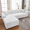 OKJK Copridivano AntiGraffio Gatto, copridivano angolare, Copridivano con penisola in Tessuto Morbido e Confortevole per Soggiorno,per Animali Domestici, per Bambini (White,4-Seater 235-300cm)