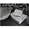 Russo Tessuti Set Bagno Teli Spugna 100% Cotone 1+1 Viso Ospite Liu Jo LiuJo Lurex Logo Ricamo-Grigio
