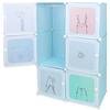 LANTUS Armadietto guardaroba portatile, scaffale portaoggetti, cubi di stoccaggio modulari in plastica, facile da montare per vestiti, accessori, giocattoli, 74 x 37 x 110 cm, blu