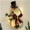 Bseical Ghirlanda Natalizia Decorazioni Natalizie con LED, Pupazzo Ghirlande Natalizie da Decorare Verde, Regali Natale, per Camino, Porta Esterna, Finestra, Porta Ingresso, Parete (Nero+Rosso)