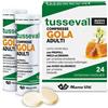 Marco Viti Tusseval Gola Adulti Mal di Gola 24 Compresse Masticabili Limone e Miele