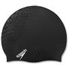 Speedo Unisex Bubble Active+ Swimming Cap | Textured Design, Black, One Size