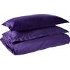 Tribeca Living VENICEDUVETKIPU Venice Velvet - Set copripiumino oversize in tinta unita, colore: Viola