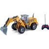 Generico Ruspa Escavatore Giocattolo Radiocomandato RC con Luci LED Mezzi Cantiere Telecomandati per Bambini Bulldozer Trattore Scavatrice Ruspa Radiocomandata Mezzi Lavoro Martello Pneumatico Porta Tronchi