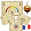 Majestic's Orologio divinatorio occhio di tigre + 12 quadranti di radiestesia plastificati (6 fronte/6 posteriori) - Tavole pendolo in francese