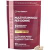 Horbäach Multivitaminico Donna - 31 Nutrienti Essenziali | con Collagene Marino, Mirtillo Rosso, Acido Ialuronico, Criniera di e Leone - Woman Multivitamin - 90 Compresse - Horbaach