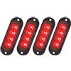 Greluma 4 pz luci di ingombro del rimorchio a led rosse,12-24v 4 leds luci di posizione laterali,Impermeabile montaggio superficiale Illuminazione anteriore posteriore per camion moto camper