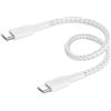 Belkin BoostCharge Cavo intrecciato da USB-C a USB-C da 0.15 metro per iPhone 15, 15 Pro, 15 Pro Max, 15 Plus, Galaxy S24, S23, Note10, Note9, Pixel 8, Pixel 7, iPad Pro ecc, bianco