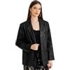 Allegra K Donna Cappotto In Ecopelle Blazer Con Tasche, Risvolto, Lavoro, Casual Autunno Inverno Nero L