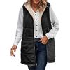 Generic Gilet lungo da donna, in piuma, per le mezze stagioni, invernale, lungo, per attività all'aperto, colore nero, leggero, caldo, da donna, con cappuccio, piumino, Nero , S