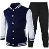 Generico Tuta Da Uomo Set 2 Pezzi Pantaloni Jogging Pantaloni Tuta Con Zip Intera Capispalla Atletica Con Tasche Laterali Manica Lunga Palestra Causale Tuta Palestra Uomo Completo Da Calcio Squadre Uomo Tuta