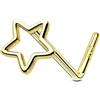 OUFER 20G Piercing Naso Nostril Argento 925 Piercing Naso Stella 7 mm Oro Nose Pin Piercing Nasale L Piercing Naso Donna Anellino Anello Naso Nostril Nose Hoop