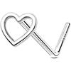 OUFER 20G Piercing Naso Nostril Argento 925 Piercing Naso Cuore 7 mm Nose Pin Piercing Nasale L Piercing Naso Donna Anellino Anello Naso Nostril Nose Hoop