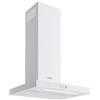 GLOBALO Cappa cucina da incasso, cappa da incasso cm 60, illuminazione LED, 3 velocità, acciaio verniciato, vetro temperato, LONATIO 60.1 White