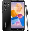 QrZrQ Smartphone economico, display da 5,0 pollici, 16GB ROM (128GB scalabile), Android 9.0, telefono dual SIM con doppia fotocamera, WIFI/GPS/Bluetooth/Face Unlock (Q24Ultra-Black)